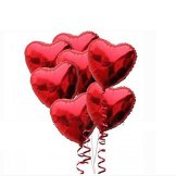 Ballons en forme de coeur rouge